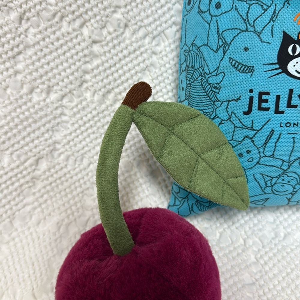 Jellycat Amuseable Cherry 🍒 5x4" Soft & Plush NWT - Picture 8 of 9